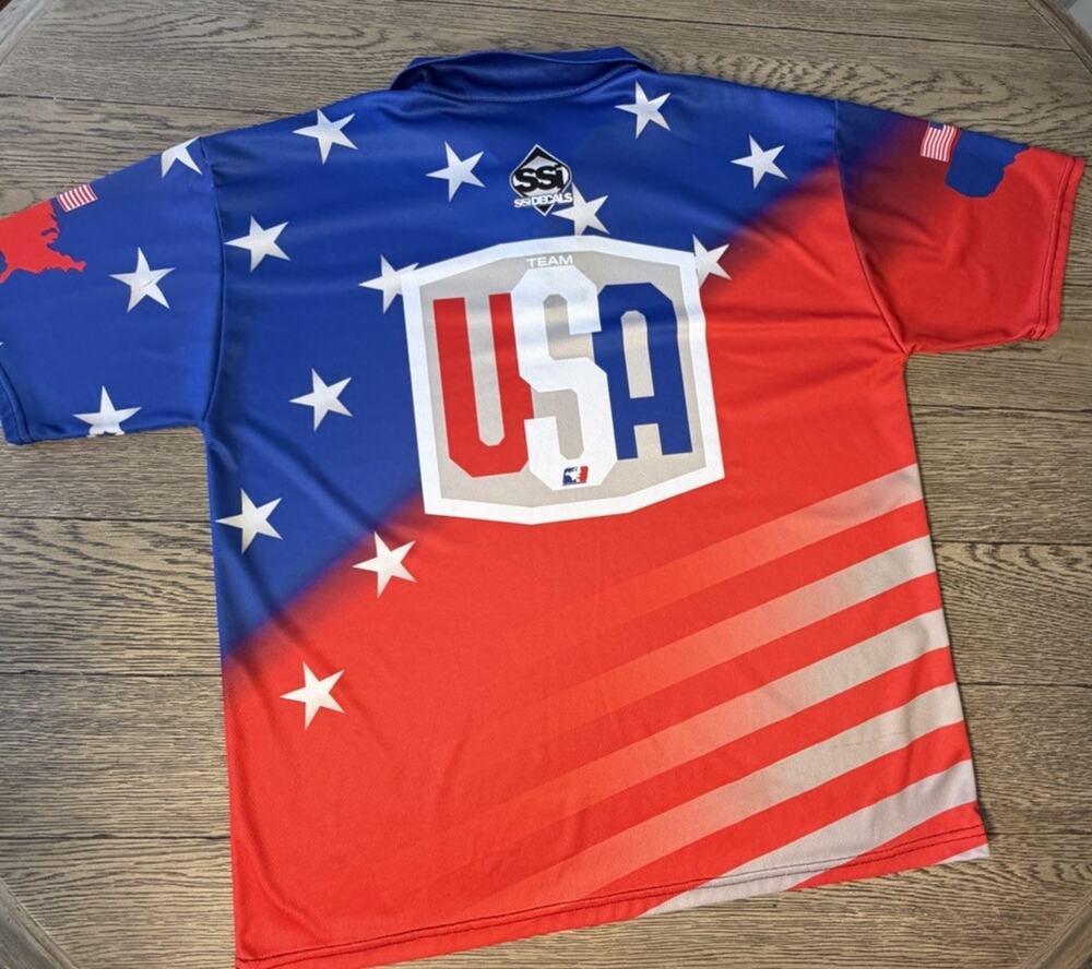 ATVMX Team USA Motocross Fully die sublimated Polo Size XL